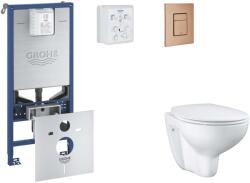 GROHE Rapid SLX - Készlet fali beépítéshez, WC, SoftClose ülőkével és Skate Cosmopolitan gombbal, csiszolt Warm Sunset SANI11BB4103 (SANI11BB4103)