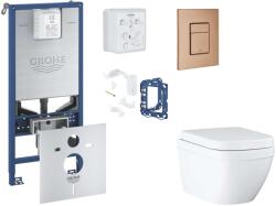 GROHE Rapid SLX - Készlet fali beépítéshez, WC, SoftClose ülőke, Skate Cosmopolitan gombok és bedobható tabletta készlet, Triple Vortex, csiszolt Warm Sunset SANI11BB4146 (SANI11BB4146)
