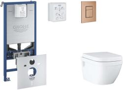 GROHE Rapid SLX - Készlet fali beépítéshez, WC, SoftClose ülőkével és Skate Cosmopolitan gombbal, csiszolt Warm Sunset SANI11BB4113 (SANI11BB4113)