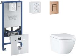 GROHE Rapid SLX - Készlet fali beépítéshez, WC, SoftClose ülőkével és Skate Cosmopolitan gombbal, Triple Vortex, csiszolt Warm Sunset SANI11BB4108 (SANI11BB4108)