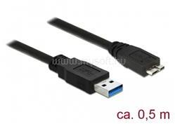 Delock Kábel - 85071 (USB3.0 A - USB3.0 Micro-B kábel, apa/apa, fekete, 0, 5m) (DL85071) (DL85071)