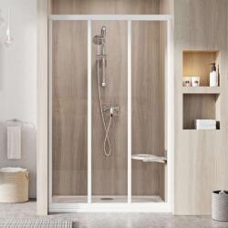 RAVAK Supernova - Háromrészes zuhanyajtó ASDP3-90, 870-910 mm, fehér/tiszta üveg 00V701R2Z1 (00V701R2Z1)