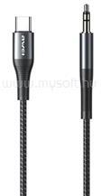Awei CL-116T audió kábel (3.5mm jack - Type-C, 100cm, cipőfűző) FEKETE (AWEI_CL-116T_B) (AWEI_CL-116T_B)