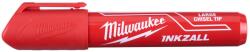 Milwaukee INKZALL L, Jelölő filc, vastag, 6, 2 mm-es hegy, PIROS, száraz, vizes, poros felületre is, 1 darabos, (4932471556)