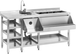 Royal Catering Bárpult - jégtárolóval, 4 GN 1/9-es edényekkel, pohármosóval és palacktartóval - Royal Catering (RCBT-02)