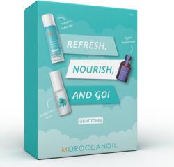 Moroccanoil felfrissítő szett, szárazsampon világos árnyalatokhoz 65 ml, lila kezelőolaj 25 ml, haj- és testparfüm 30 ml
