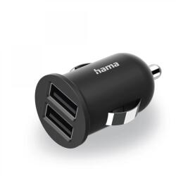 Hama Mini autós töltő 2xUSB 2.4A fekete (223351)