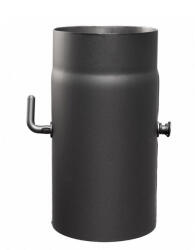  Füstcső 130/ 400 huzatszabályzó fekete vékony (11476)