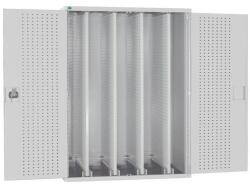 bott Cubio műhelyszekrény kihúzható perforált panelekkel, 120 x 105 x 65 cm, tömör ajtós, szürke-szürke