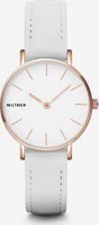 Millner Ceas de dama Millner Mini White Leather Alb-Roz (bsw-8425402504819) Ceas