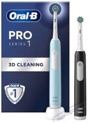 Oral-B Pro elektromos fogkefe készlet, 3D tisztítás, 3 program, 1 kefefej, fekete/kék, 2 db
