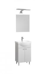  Ikeany Fürdőszoba Bútor Szett Mosdóval, Tükörrel, Led Világítással - Fehér