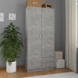 vidaXL Гардероб, бетонно сив, 80x52x180 см, инженерно дърво (800643)