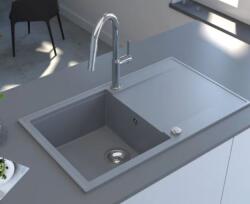 MOFÉM Zenit 86 1B 1D 860x460mm (1 medence, 1 csepptálca) beépíthető szürke gránit mosogató szifoncsomaggal (760012803G7)