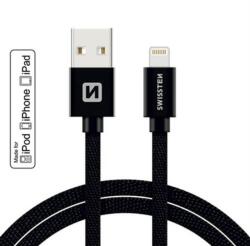 SWISSTEN Lightning (8pin) kábel Swissten MFI opletený, 1.2M - čierny