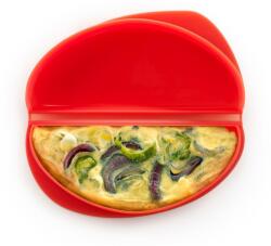 Lékué Mikrohullámú sütőben használható omletttartó 23 cm, piros, szilikon, Lékué (LKE887888)