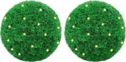 DWM 2 db zöld mesterséges boxwood gömbök LED fényekkel 35 cm (3335907) (3335907)