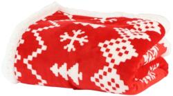 Ruhhy 26610 Takaró karácsonyi motívummal 130 × 170 cm, piros (5900779960114) (5900779960114)