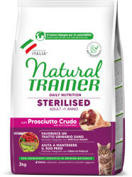Natural Trainer 2x3kg Natural Trainer Cat Sterilised nyers sonka száraz macskatáp