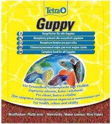 Tetra Guppy Mini Flakes 12 g Természetes Színfokozóval (Zacskós) (13332) (13332)