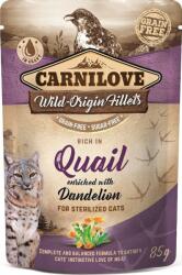 CARNILOVE Cat tasakos Quail with Dandelion for sterilized - Fürj pitypanggal ivart. 85g (104-100390) (104-100390)