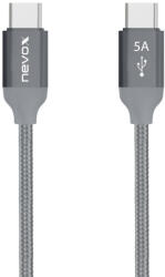 nevox 1653 USB kábel USB 2.0 1 M USB C Szürke, Ezüst (1653)