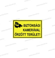  Kamerával megfigyelt terület! A5 méretű vinil fólia, matrica