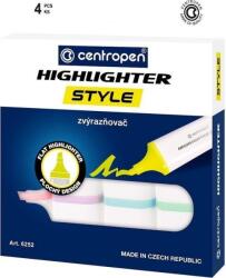 Centropen Szövegkiemelő 1-4, 6mm, vágott hegyű, 6252 pasztell, 4 klf. szín (462520404) (502718) (502718)