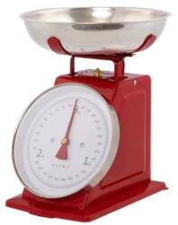 PLINT Retro mechanikus konyhai mérleg, 3 kg - rozsdamentes acél tállal (44RED)