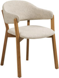 House Nordic Dunkirk étkező szék, karfa, tölgyfa szövet üléssel, bézs (1002025) - geminiduo