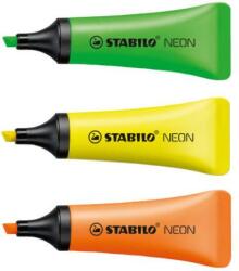 Corex STABILO NEON szövegkiemelő 3 db Vésőhegyű Zöld, Narancssárga, Sárga (72/3-2 COREX) (72/3-2 COREX)