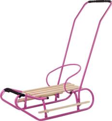 LeanToys Fém Szánkó Tolórúddal Háttámla Szíj Rózsaszín (13367) (13367)