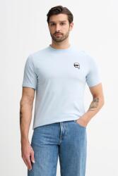 Karl Lagerfeld pamut póló - kék S - answear - 38 990 Ft