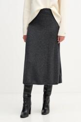 Tommy Hilfiger gyapjú szoknya szürke, midi, harang alakú, WW0WW46756 - szürke XL