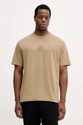 BOSS pamut póló - bézs L - answear - 47 990 Ft