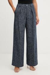 BOSS Orange nadrág sötétkék, magas derekú széles, 50553824 - sötétkék 40