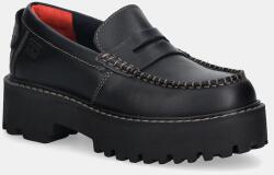 Tommy Jeans Tommy Hilfiger bőr mokaszin ARCHIVE 01 LOAFER LEATHER - fekete Női 41