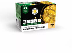  Napelemes fényfüzér, 70 LED, meleg fehér, csíptetővel (KNY_100)