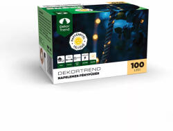  Napelemes LED kötél fényfüzér, 100 led, meleg fehér, 8m (KNY_101)