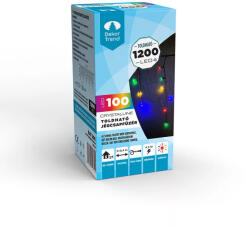  Crystalline toldható LED jégcsapfüzér, 300 x 40 cm, 100 db MULTI LED-del, fekete kábellel, Kül- és beltéri (KAT_206)