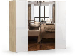  LORIS 4D gardróbszekrény 230x200x63 - cremona tölgy / fehér (10000016463)