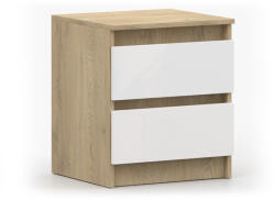  LORIS éjjeliszekrény - cremona tölgy / fehér (10000016461)