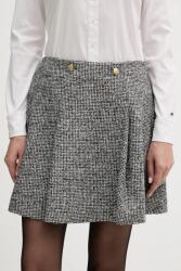 Tommy Hilfiger szoknya gyapjú keverékből szürke, mini, harang alakú, WW0WW48787 - szürke 34