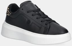 Tommy Hilfiger bőr sportcipő ANIMAL PRINT PLATFORM SNEAKER - fekete Női 37