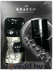 Kraken Black Spiced Rum 1L Díszdoboz+Pohár 40% (DRS)*