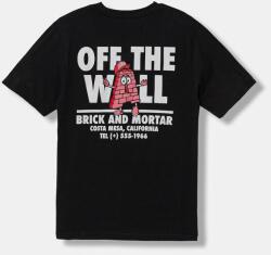 Vans gyerek pamut póló Brick and Mortar SS - fekete 129-139.5