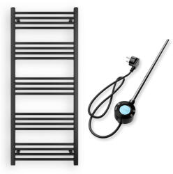  Törölközőszárító radiátor elektromos fűtőpatronnal 60 x 140 cm - Nero Italia S-600W (fekete)