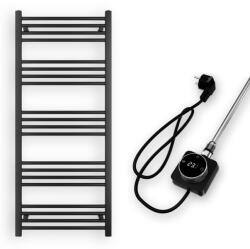  Törölközőszárító radiátor elektromos fűtőpatronnal 60 x 140 cm - Nero Italia AF14-600W (fekete)