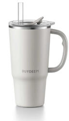 Buydeem Ds57-Ow Pohár Termosz Szívószállal, 700 ml, Dupla Falú, 12 mm Szívószál