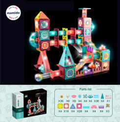 Mamido Színes mágneses építőkocka golyópályával 166 db MT1223 (MT1223) - jatekokminiszteriuma